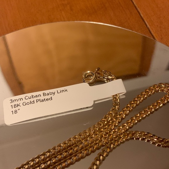 3mm Cuban Link Chain 18k Gold Plated 18“ - Picture 5 of 5
